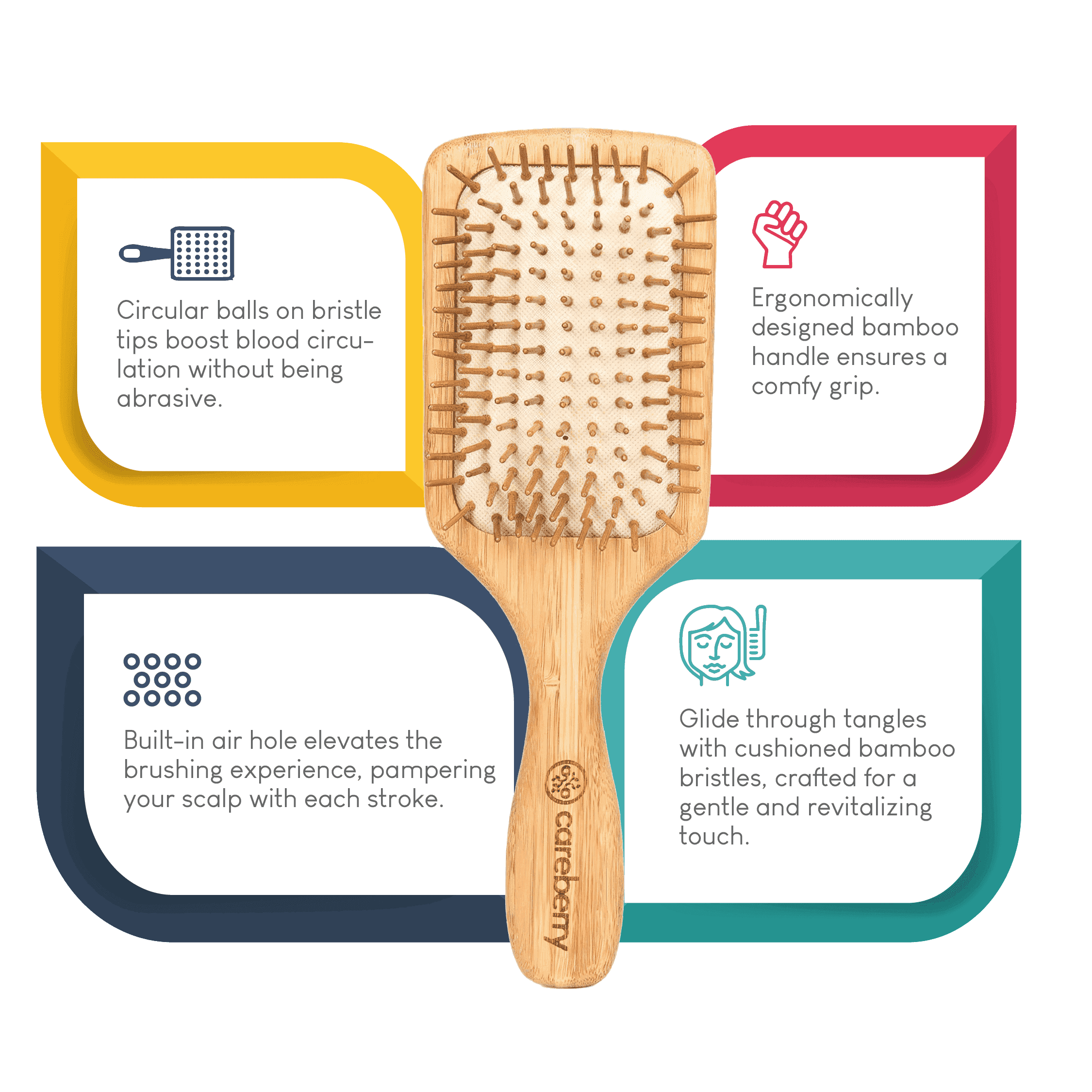 Bamboo Brilliance Paddle Hairbrush - Careberry